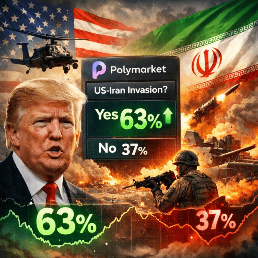 Polymarket puts US-Iran invasion odds at 63% after Trump post Polymarket Puts Us-Iran Invasion Odds At 63% After Trump Post