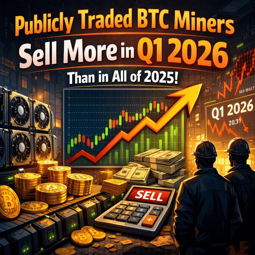Publicly traded BTC miners sell more in Q1 2026 than in all of 2025