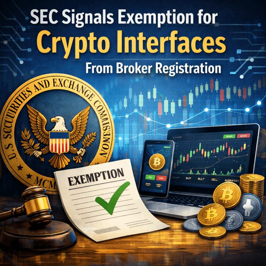 SEC Signals Exemption for Crypto Interfaces From Broker Registration