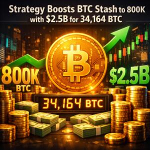 Strategy Boosts Btc Stash To 800k With $2.5b For 34,164 Btc