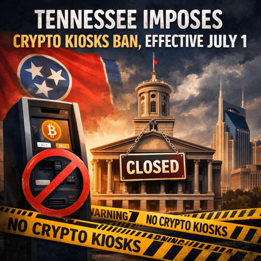 Tennessee Imposes Crypto Kiosks Ban, Effective July 1