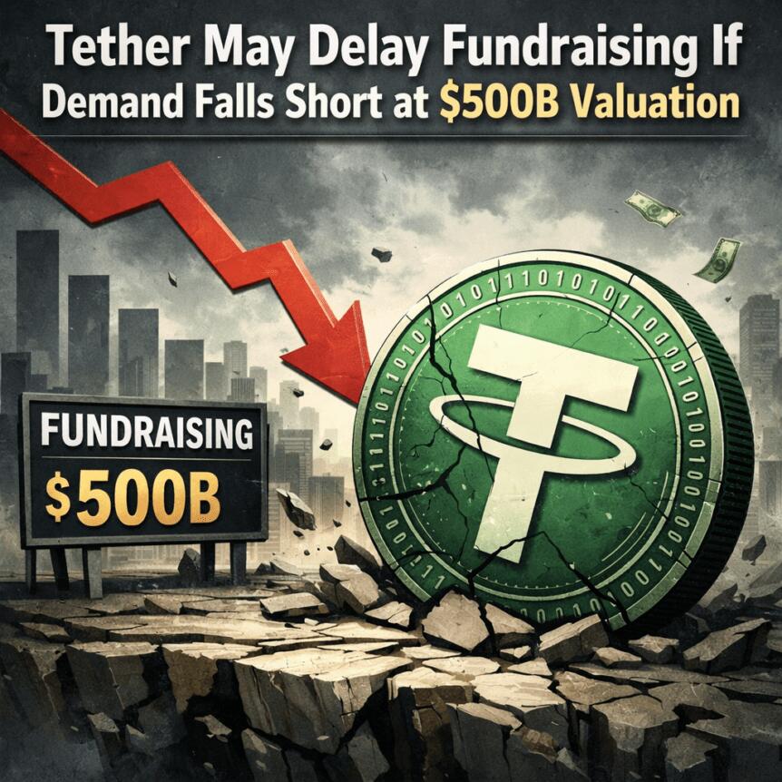 Tether May Delay Fundraising If Demand Falls Short at $500B Valuation