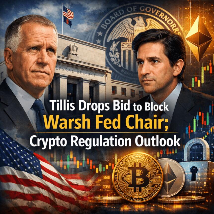 Tillis Drops Bid To Block Warsh Fed Chair; Crypto Regulation Outlook