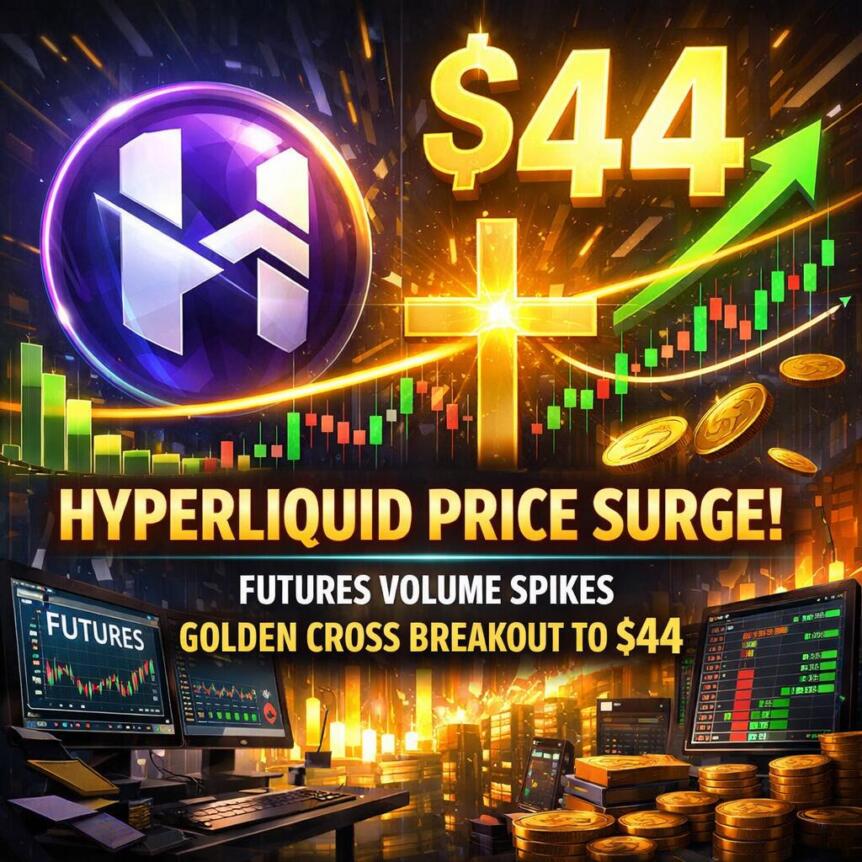 Hyperliquid Price Surge as Futures Volume Blows Out, Golden Cross Standard Breakout to $44