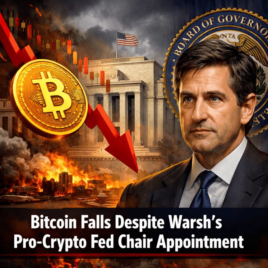 Bitcoin Falls Despite Warsh's Pro-Crypto Fed Chair Appointment