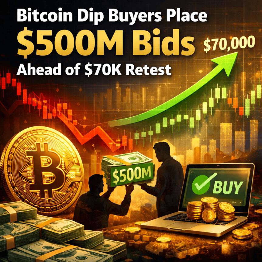 Bitcoin Dip Buyers Place $500m Bids Ahead Of $70k Retest