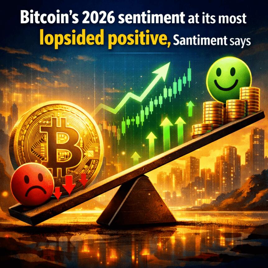 Bitcoin's 2026 Sentiment At Its Most Lopsided Positive, Santiment Says