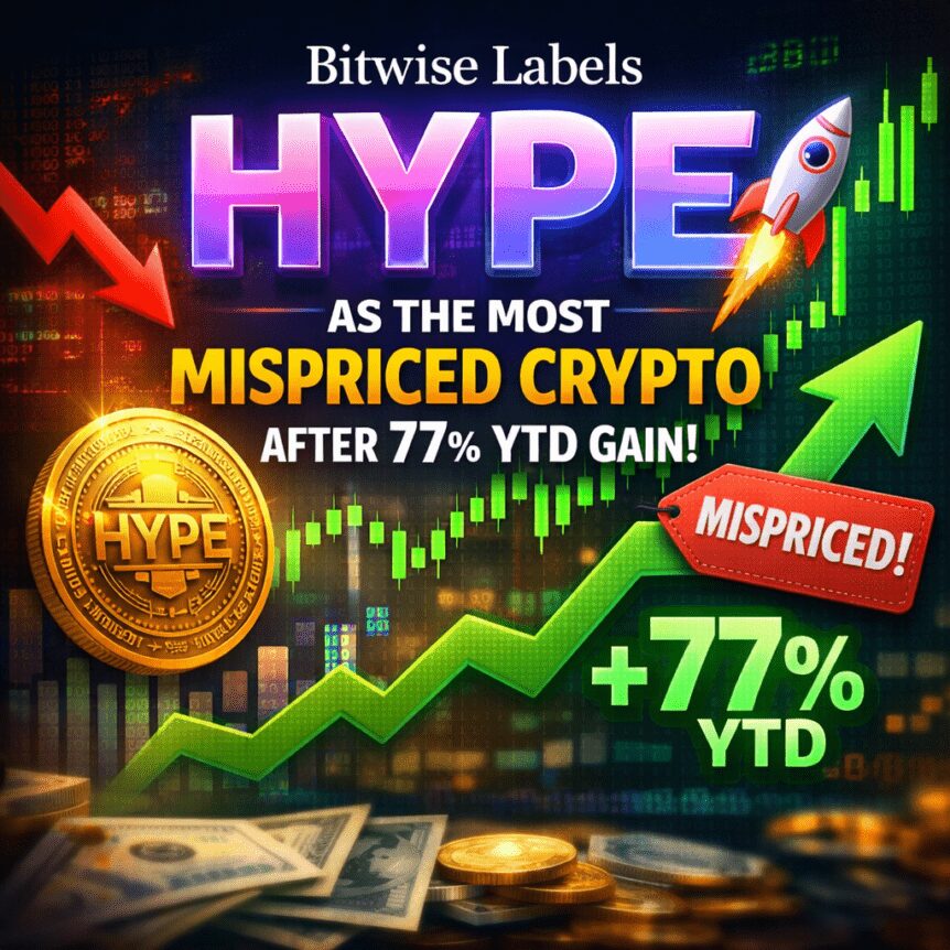 Bitwise Labels Hype As The Most Mispriced Crypto After 77% Ytd Gain