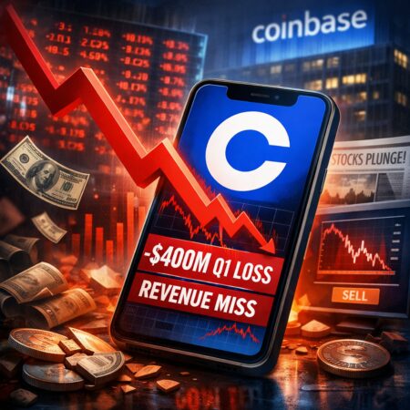 Coinbase Reports $400m Q1 Loss And Revenue Miss; Shares Slide