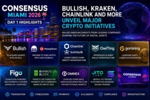 Consensus Miami Day 1 Highlights: Bullish, Kraken, Chainlink And More Unveil Major Crypto Initiatives