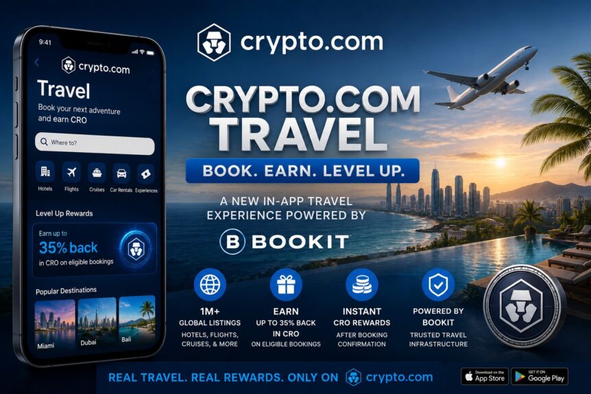 Crypto.com Expands Real-World Crypto Utility With Launch Of Crypto.com Travel Powered By Bookit