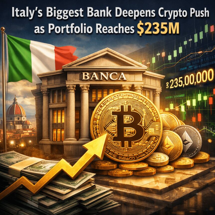 Italy's Biggest Bank Deepens Crypto Push As Portfolio Reaches $235m