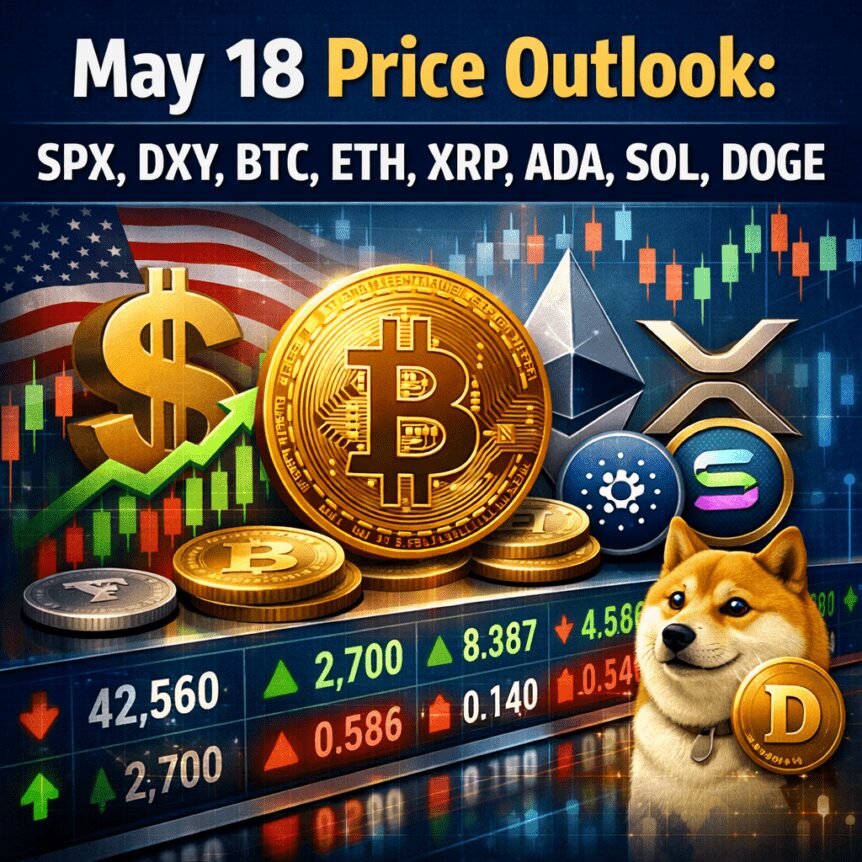 May 18 Price Outlook: SPX, DXY, BTC, ETH, XRP, ADA, SOL, DOGE May 18 Price Outlook: Spx, Dxy, Btc, Eth, Xrp, Ada, Sol, Doge