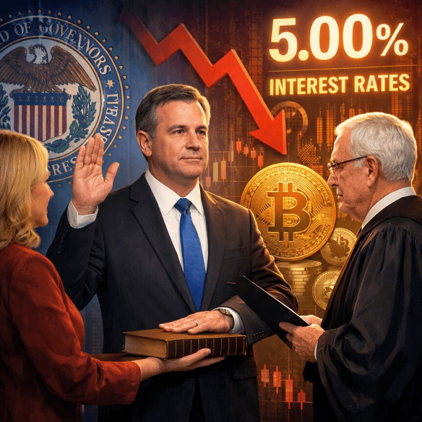 New Fed Chair Swearing-In Dampens Rate-Cut Prospects for Crypto New Fed Chair Swearing-In Dampens Rate-Cut Prospects For Crypto