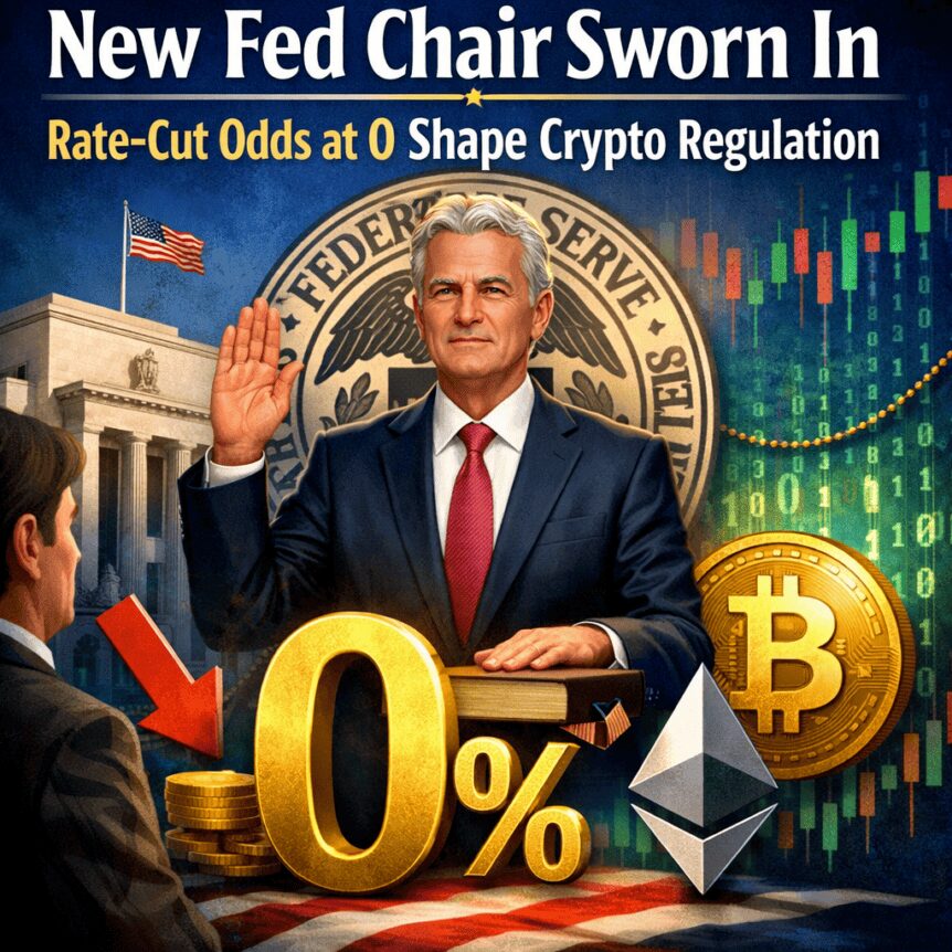 New Fed Chair Sworn In; Rate-Cut Odds at 0 Shape Crypto Regulation New Fed Chair Sworn In; Rate-Cut Odds At 0 Shape Crypto Regulation
