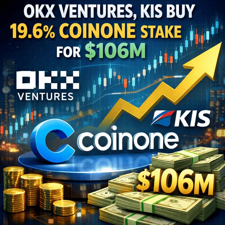 OKX Ventures, KIS Buy 19.6% Coinone Stake for $106M Okx Ventures, Kis Buy 19.6% Coinone Stake For $106m