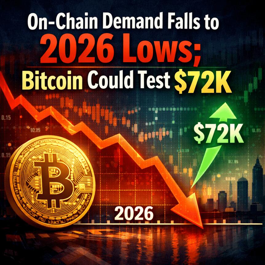 On-Chain Demand Falls to 2026 Lows; Bitcoin Could Test $72K On-Chain Demand Falls To 2026 Lows; Bitcoin Could Test $72k