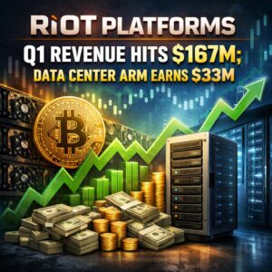 Riot Platforms Q1 Revenue Hits $167m; Data Center Arm Earns $33m