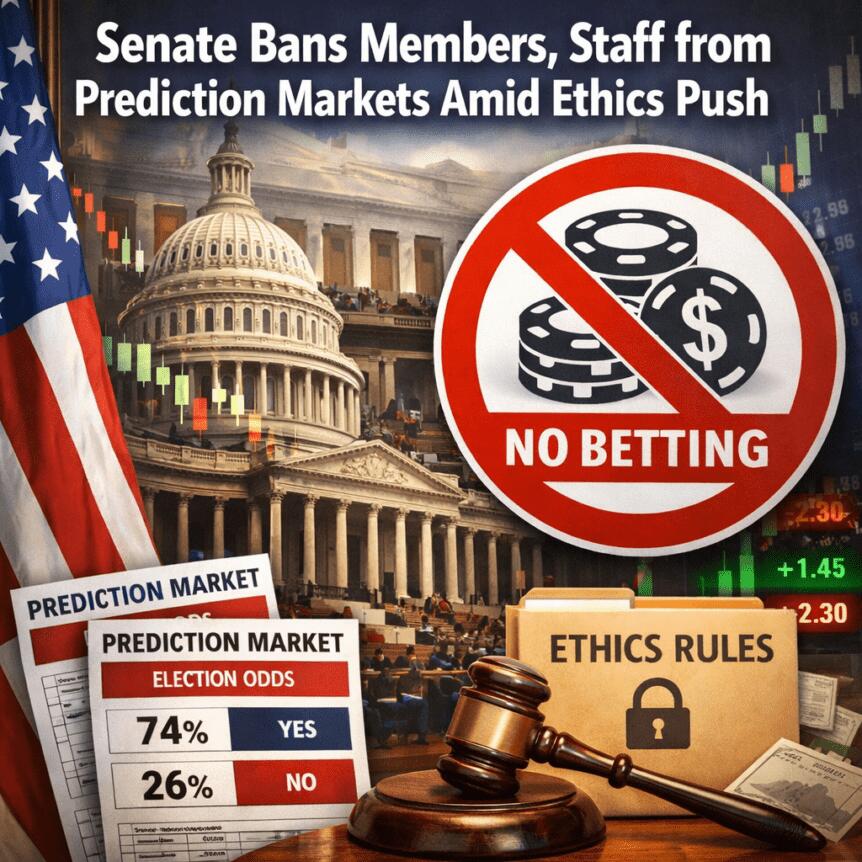 Senate Bans Members, Staff From Prediction Markets Amid Ethics Push