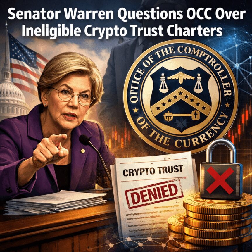 Senator Warren Questions Occ Over Ineligible Crypto Trust Charters