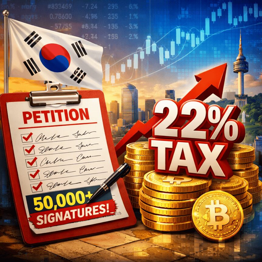 South Korea’s 22% Crypto Tax Petition Surpasses 50,000 Signatures South Korea's 22% Crypto Tax Petition Surpasses 50,000 Signatures