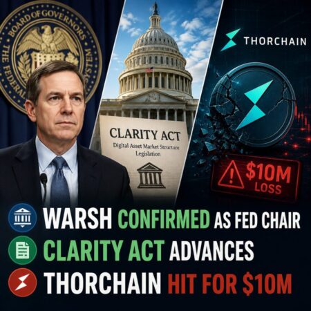 Warsh Confirmed As Fed Chair; Clarity Act Advances; Thorchain Hit For $10m