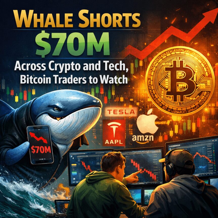 Whale Shorts $70M Across Crypto and Tech, Bitcoin Traders to Watch Whale Shorts $70m Across Crypto And Tech, Bitcoin Traders To Watch