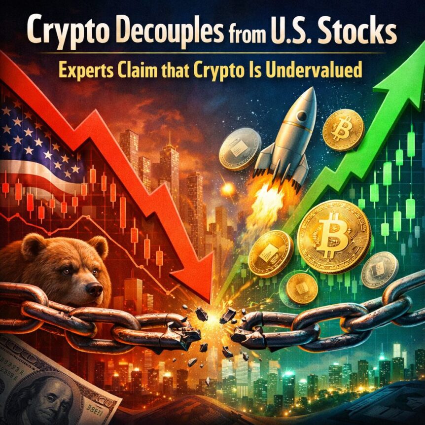 Crypto Decouples From U S Stocks As Experts Claim That Crypto Is Undervalued