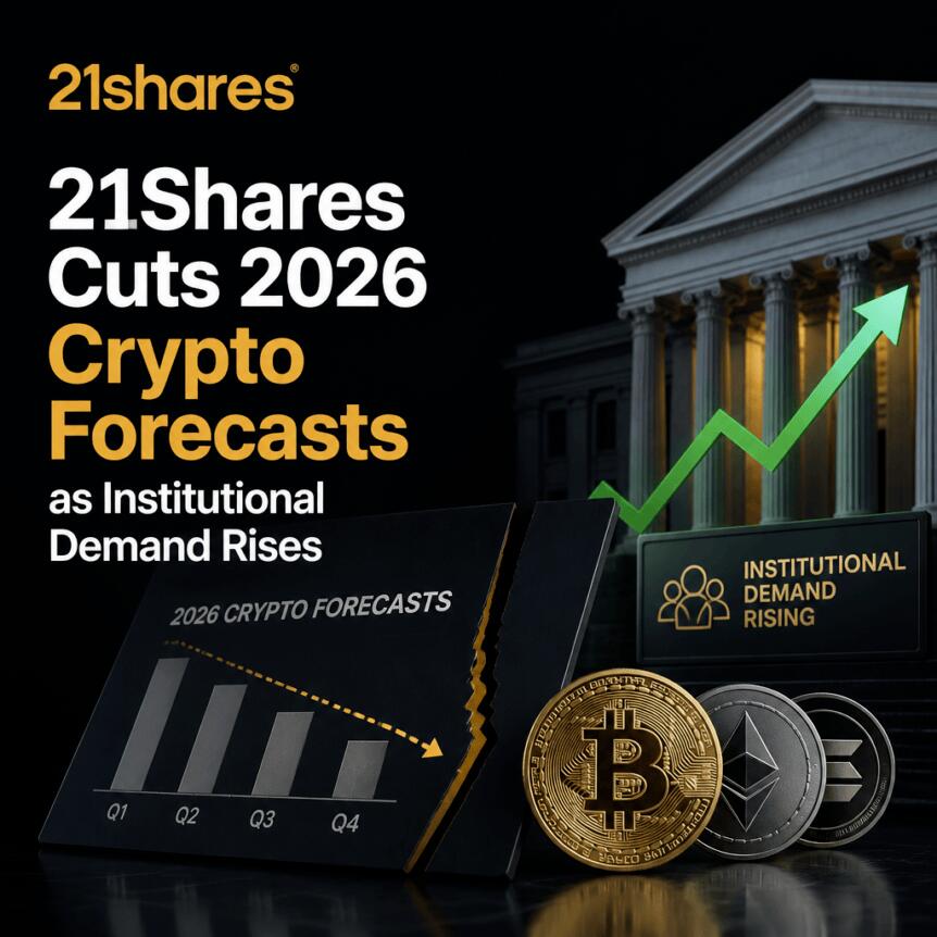 21Shares Cuts 2026 Crypto Forecasts as Institutional Demand Rises