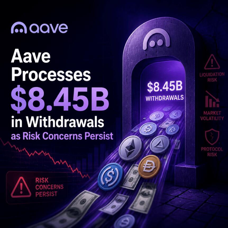 Aave Processes $8.45B in Withdrawals as Risk Concerns Persist
