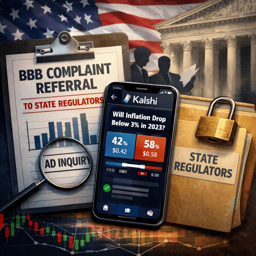 BBB Refers Kalshi, a Prediction Market, to State Regulators Over Ad Inquiry
