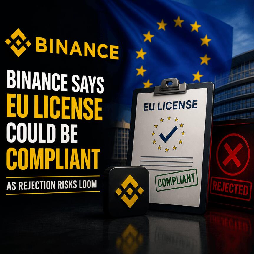 Binance Says EU License Could Be Compliant as Rejection Risks Loom