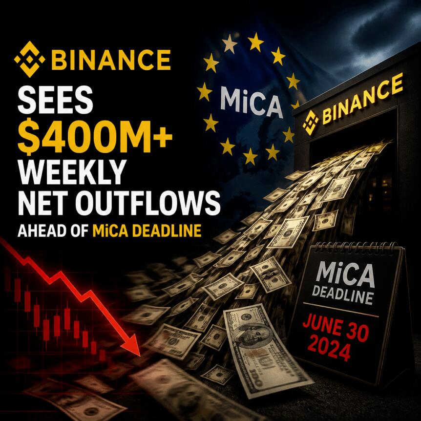 Binance Sees $400m+ Weekly Net Outflows Ahead Of Mica Deadline