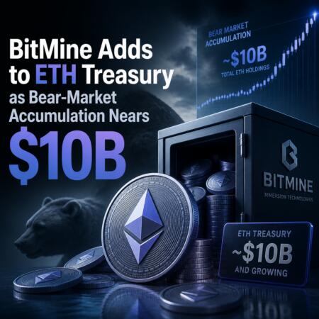 Bitmine Adds To Eth Treasury As Bear-Market Accumulation Nears $10b