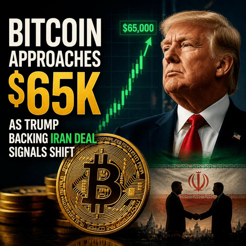 Bitcoin Approaches $65k As Trump Backing Iran Deal Signals Shift