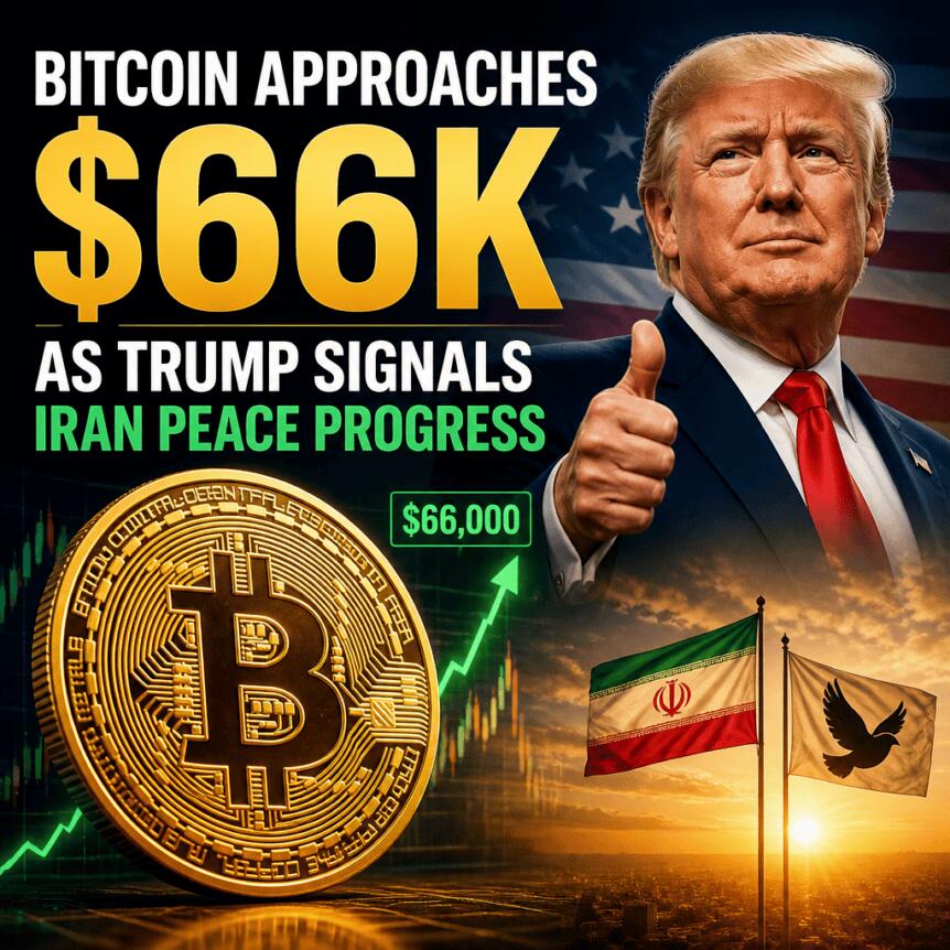 Bitcoin Approaches $66k As Trump Signals Iran Peace Progress