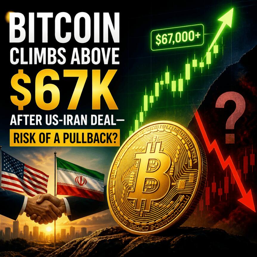 Bitcoin Climbs Above $67k After Us-Iran Deal—risk Of A Pullback?