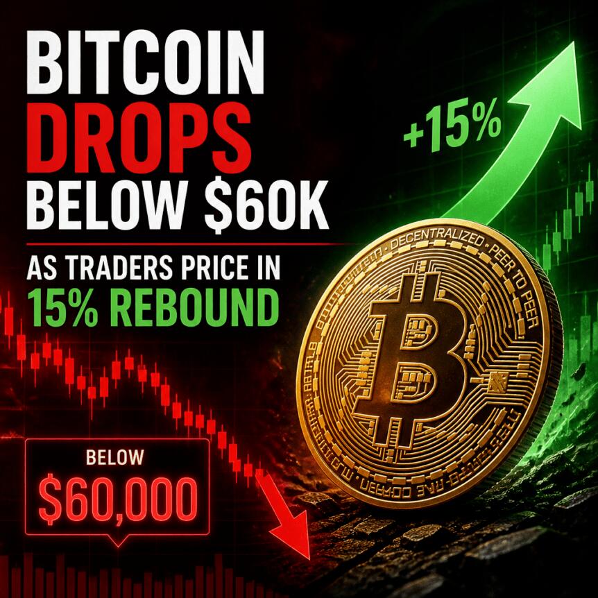 Bitcoin Drops Below $60K as Traders Price in 15% Rebound Bitcoin Drops Below $60k As Traders Price In 15% Rebound