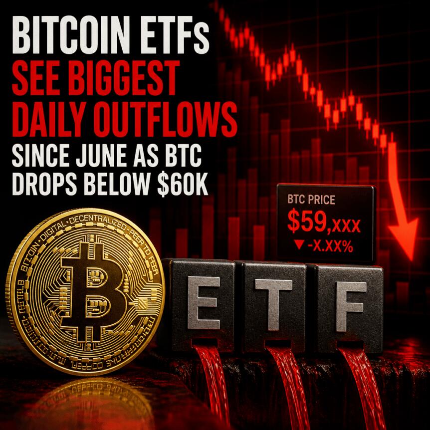 Bitcoin Etfs See Biggest Daily Outflows Since June As Btc Drops Below $60k