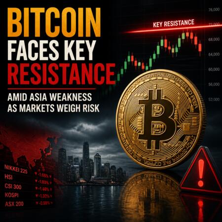 Bitcoin Faces Key Resistance Amid Asia Weakness As Markets Weigh Risk