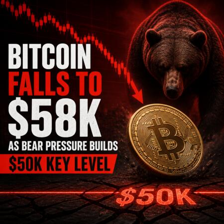 Bitcoin Falls To $58k As Bear Pressure Builds; $50k Key Level
