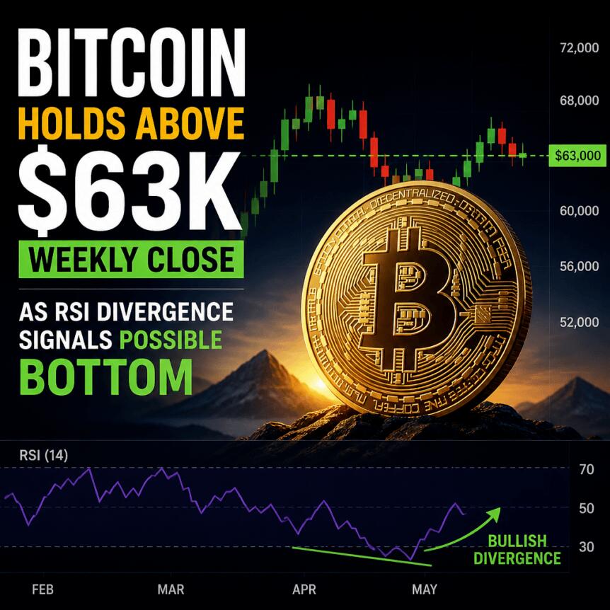 Bitcoin Holds Above $63K Weekly Close as RSI Divergence Signals Possible Bottom Bitcoin Holds Above $63k Weekly Close As Rsi Divergence Signals Possible Bottom