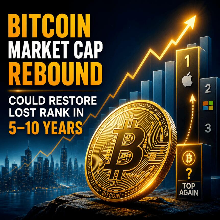 Bitcoin Market Cap Rebound Could Restore Lost Rank In 5–10 Years
