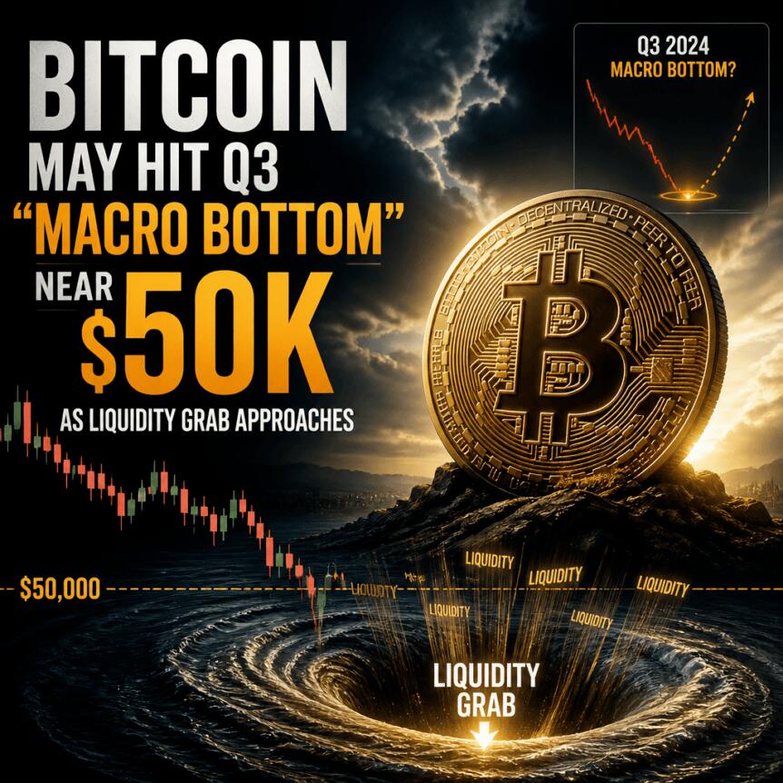 Bitcoin May Hit Q3 “Macro Bottom” Near $50K as Liquidity Grab Approaches