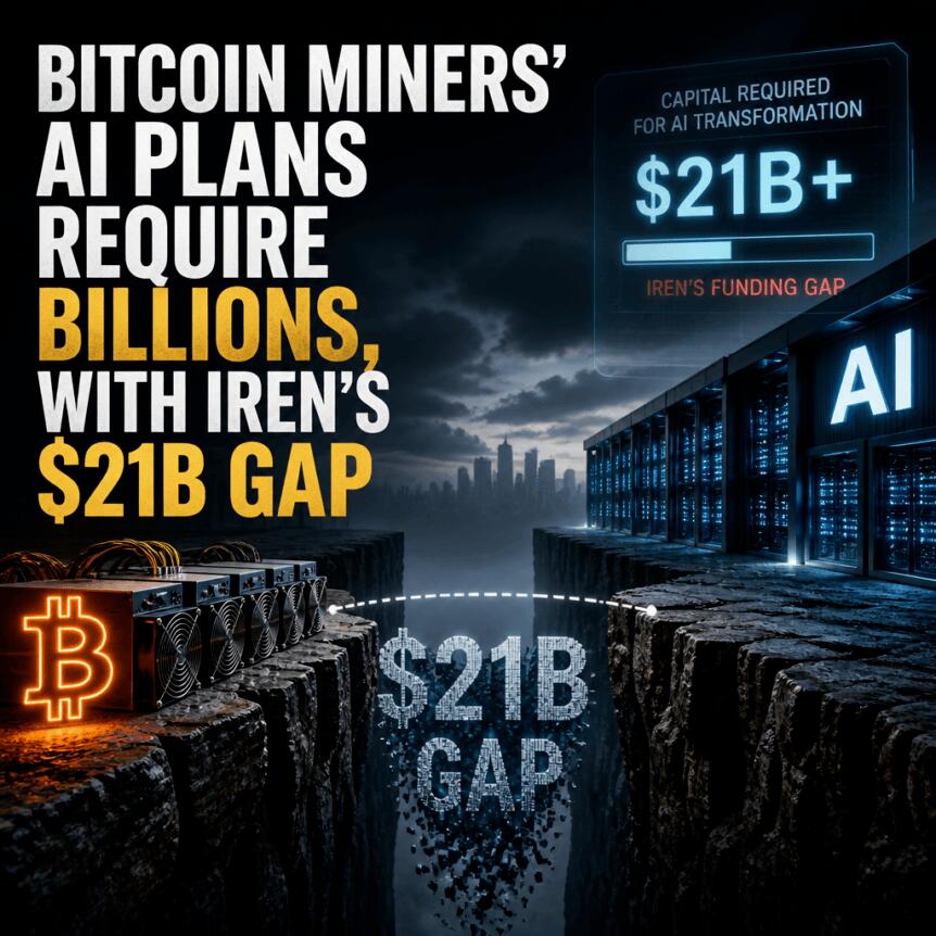 Bitcoin Miners’ AI Plans Require Billions, With IREN’s $21B Gap Bitcoin Miners’ Ai Plans Require Billions, With Iren’s $21b Gap