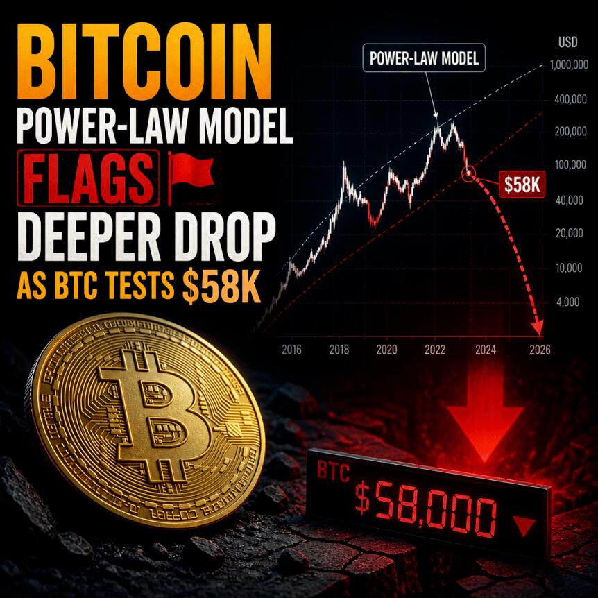 Bitcoin Power-Law Model Flags Deeper Drop As Btc Tests $58k
