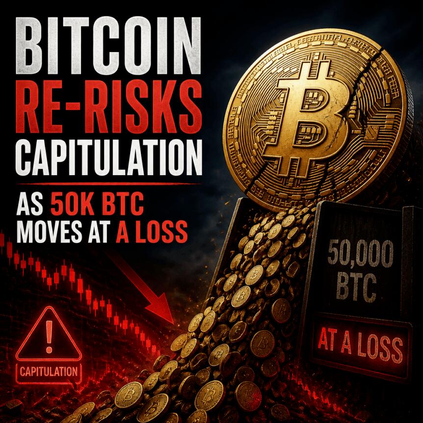 Bitcoin Re-risks Capitulation as 50K BTC Moves at a Loss