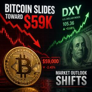 Bitcoin Slides Toward $59k As Dxy Strengthens—market Outlook Shifts