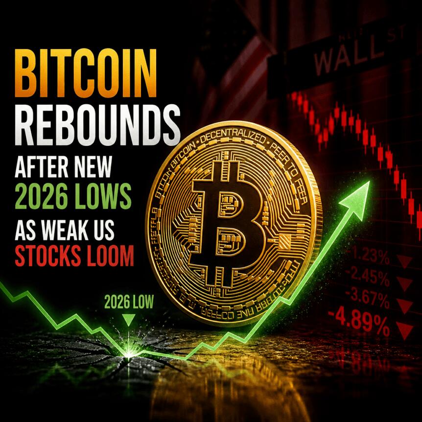 Bitcoin Rebounds After New 2026 Lows As Weak Us Stocks Loom