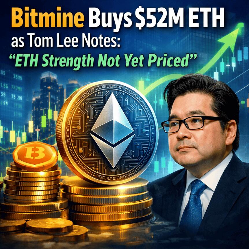 Bitmine Buys $52m Eth As Tom Lee Notes Eth Strength Not Yet Priced